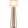Hot selling modern wood frame fabric shade floor light led corner fancy floor lamp